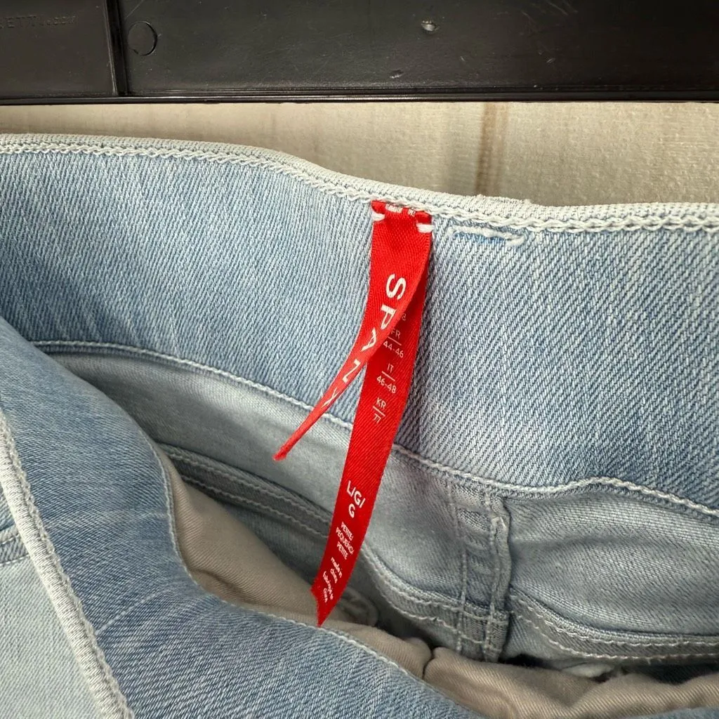 Spanx Women’s Large Light Wash Flare Pull On Jeans Stretchy - Image 2