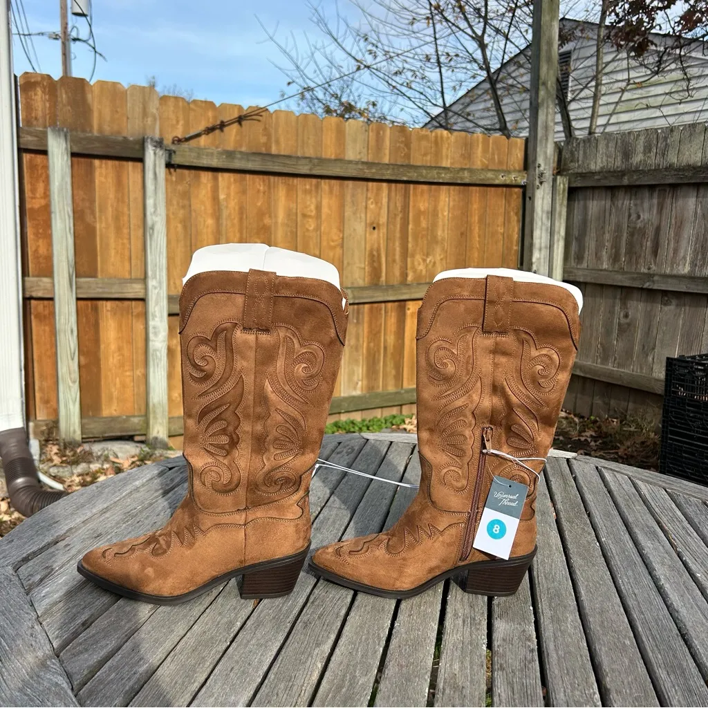 Nwt Women Lorena Boots by Universal Thread size 8 Cognac cowboy cowgirl western - Image 2