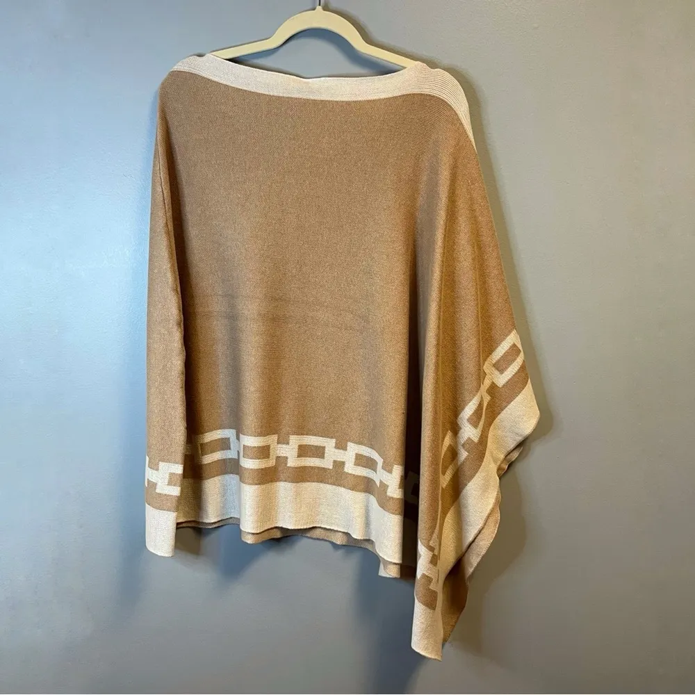J. McLaughlin Knit Maud Poncho in Latte & Heathered Oatmeal One Size NWT - Image 13