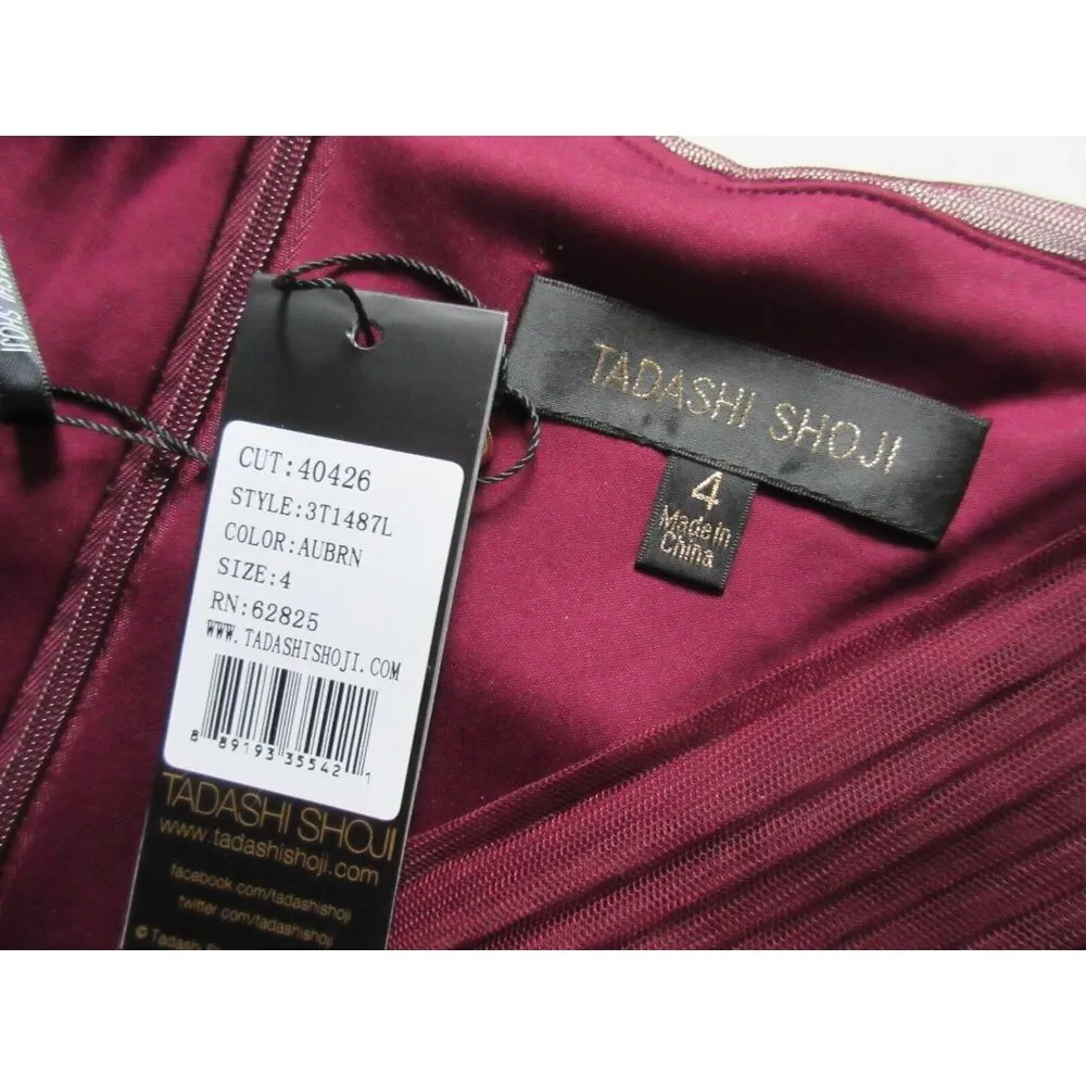 NWT TADASHI SHOJI Auburn Sequin Paillette Embroidered Lace V-Neck Gown Dress 4 - Image 7