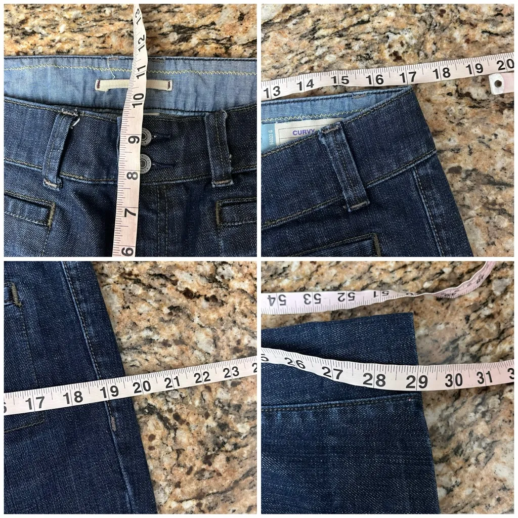 GAP Womens 12 Dark Wash Denim Wide Leg Jeans Casual Office Comfort Stretch 34x29 - Image 4