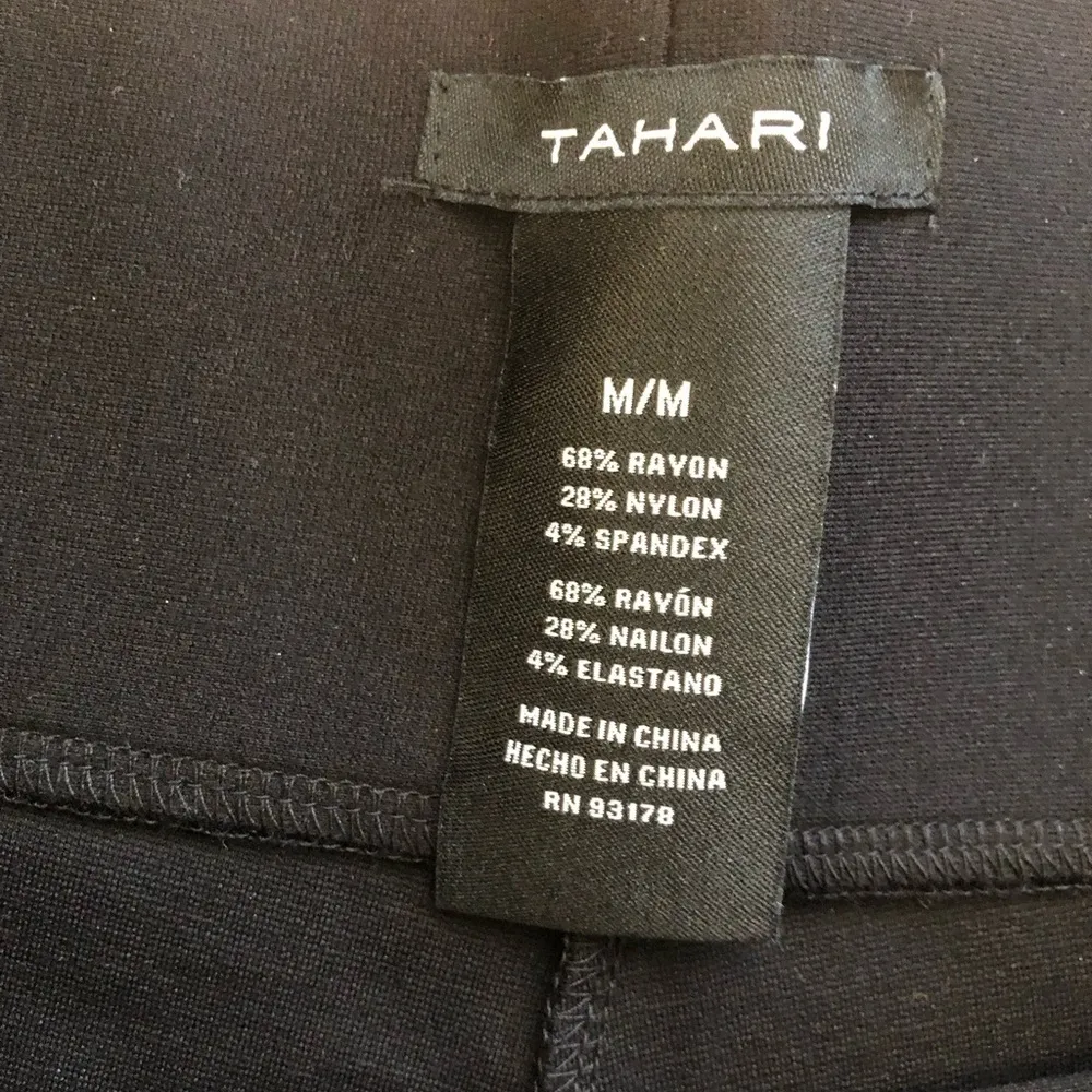 Tahari Ponte Slim Pull On Pant Black Size M Stretch Comfy Work Errands/Everday - Image 4