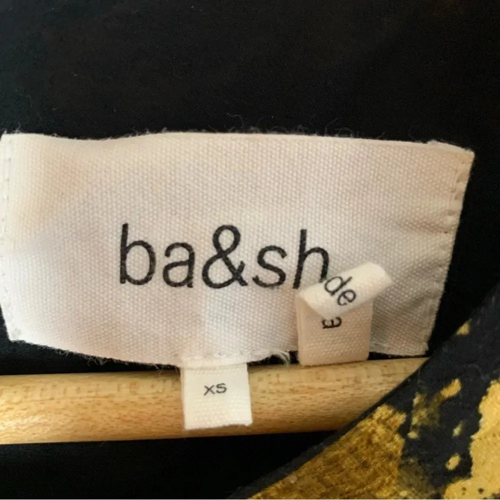 Ba&sh Sym Animal Print Ruffle Mini Dress Ochre Sz XS - Image 5