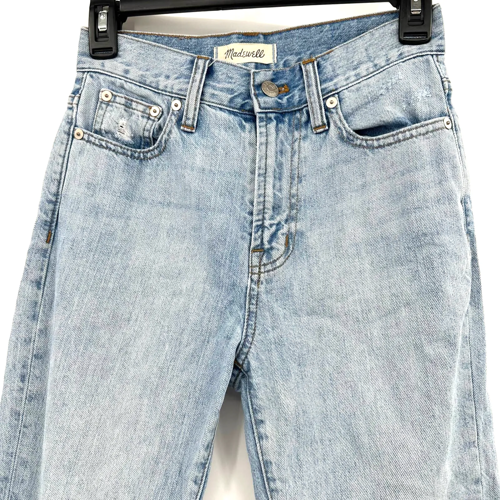 Madewell size 23 the perfect vintage jean‎ light wash 100% cotton blue jeans - Image 3