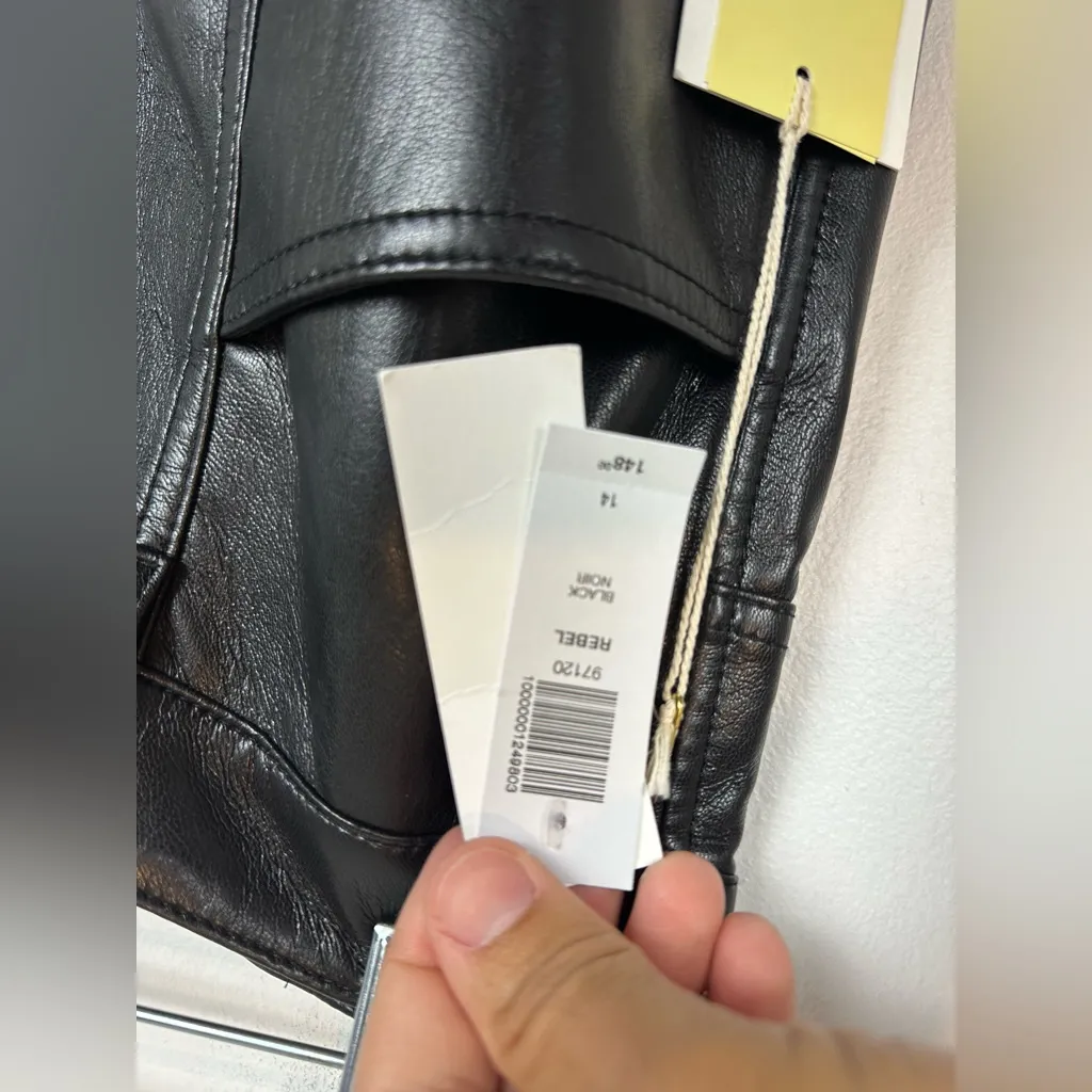 Aritzia Rebel Pant High waisted Straight Leg Vegan Leather pants Women’s Sz 14 - Image 11