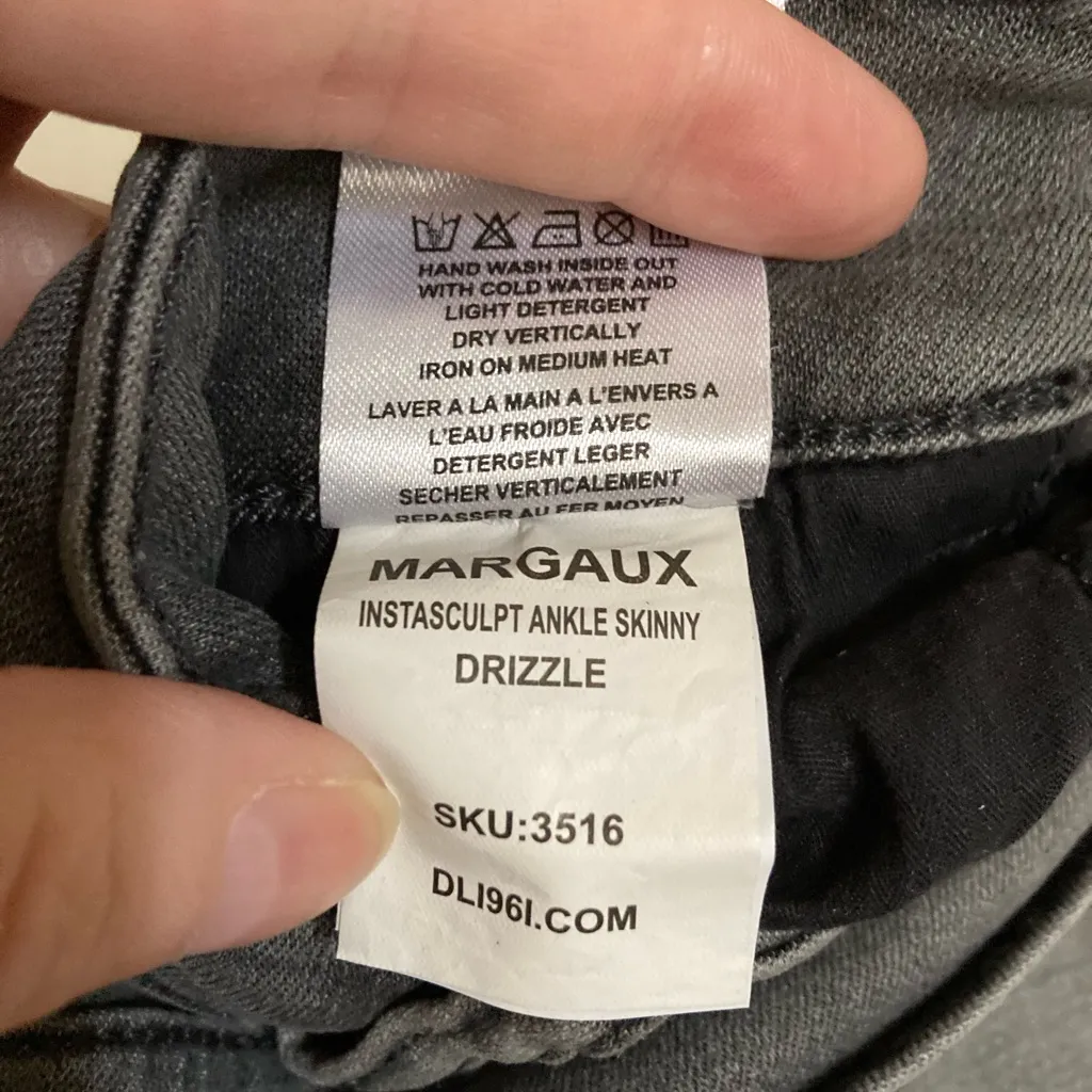 🌸DL1961 Gray Drizzle Wash Margaux Instasculpt Ankle Skinny Denim Jeans - Image 11