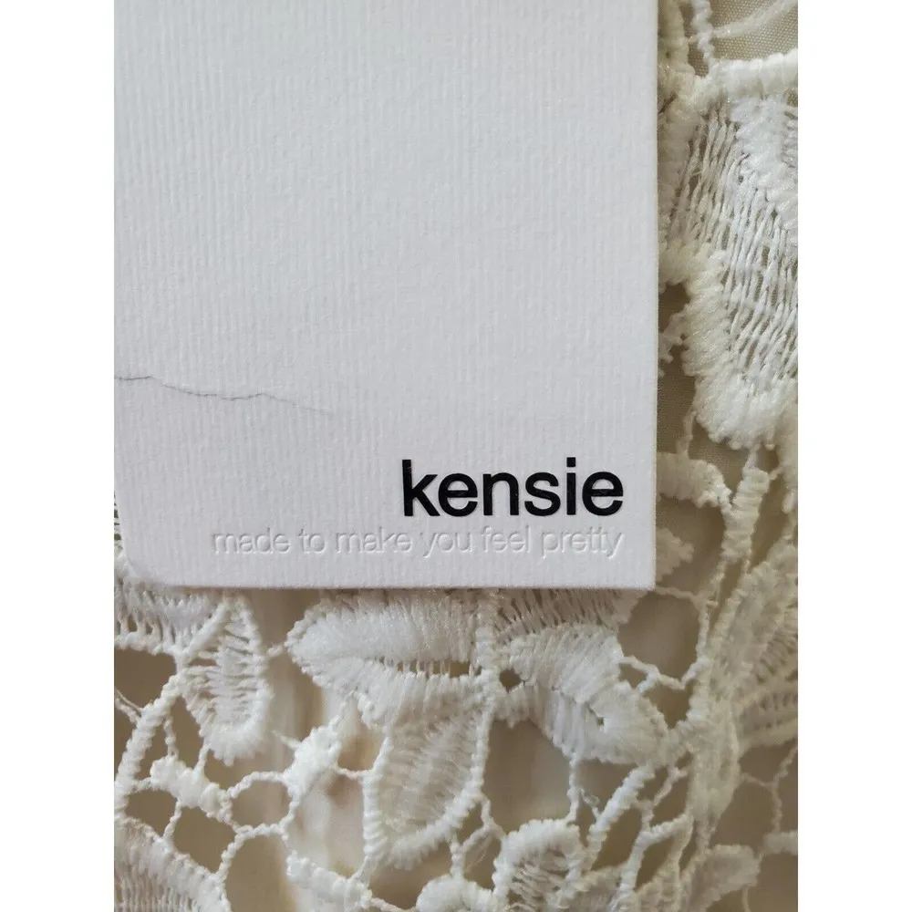 Kensie Women's White Polyester Long Sleeve Open Front Jacket Blazer Size Medium - Image 7