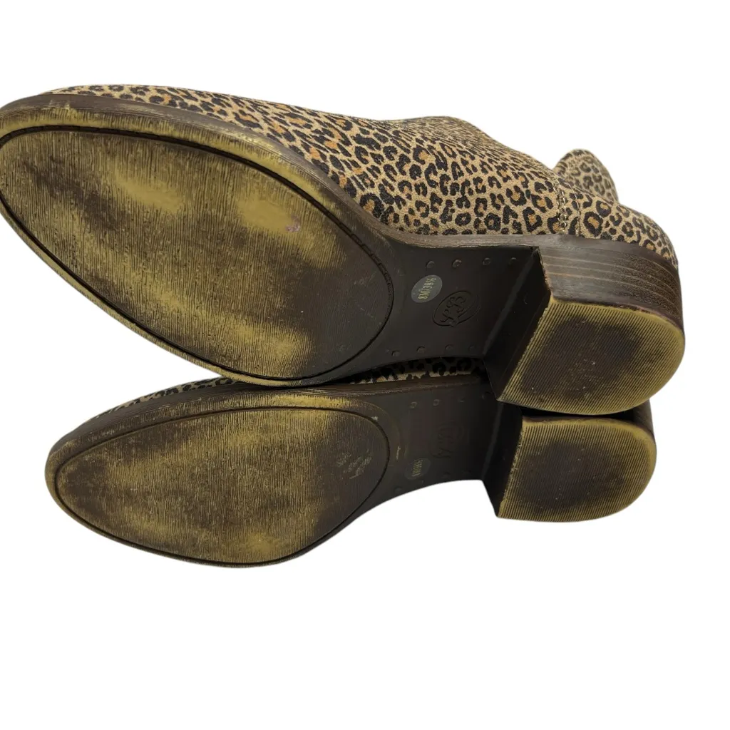 Women’s 8 M Lucky Brand Baley2 Booties Leopard Print Slip On Ankle Heels Baley 2 - Image 5