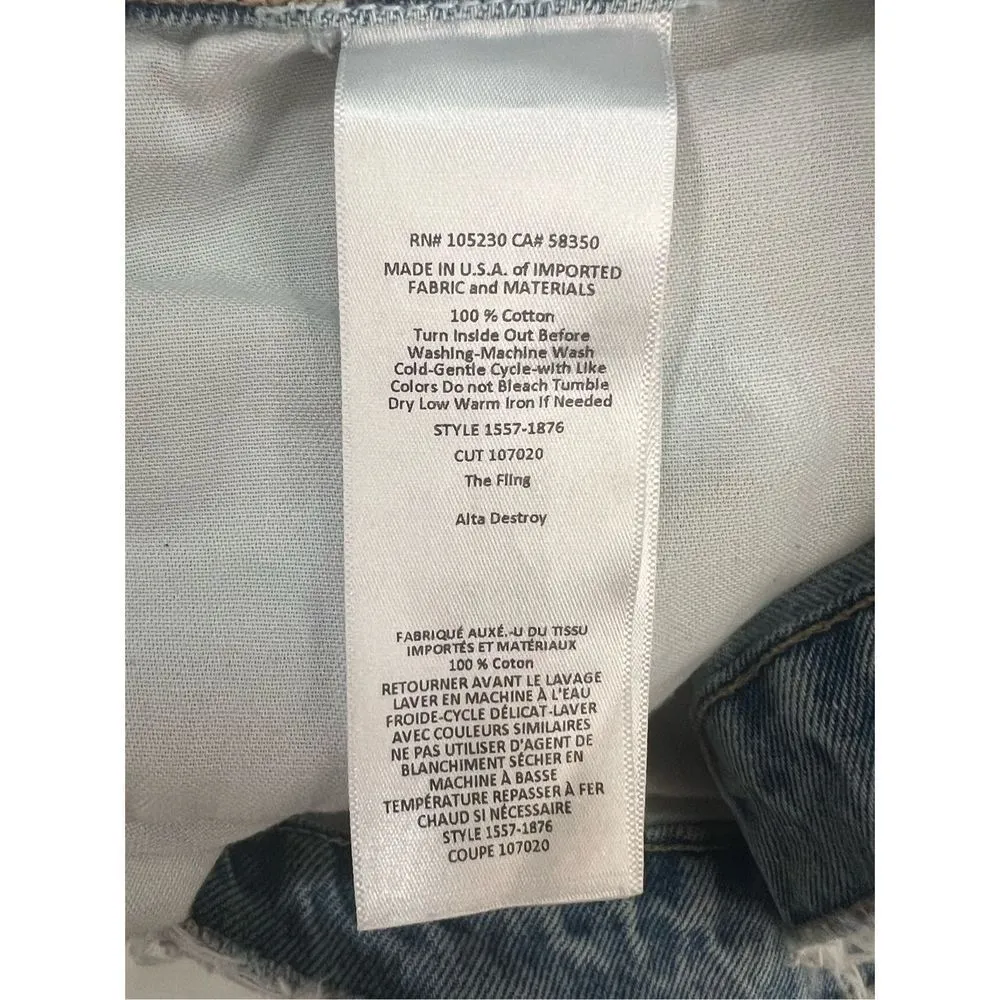 Current/Elliot Women's The Fling Alta Destroy 100% Cotton Ripped Jeans Size 32 Blue - Image 8