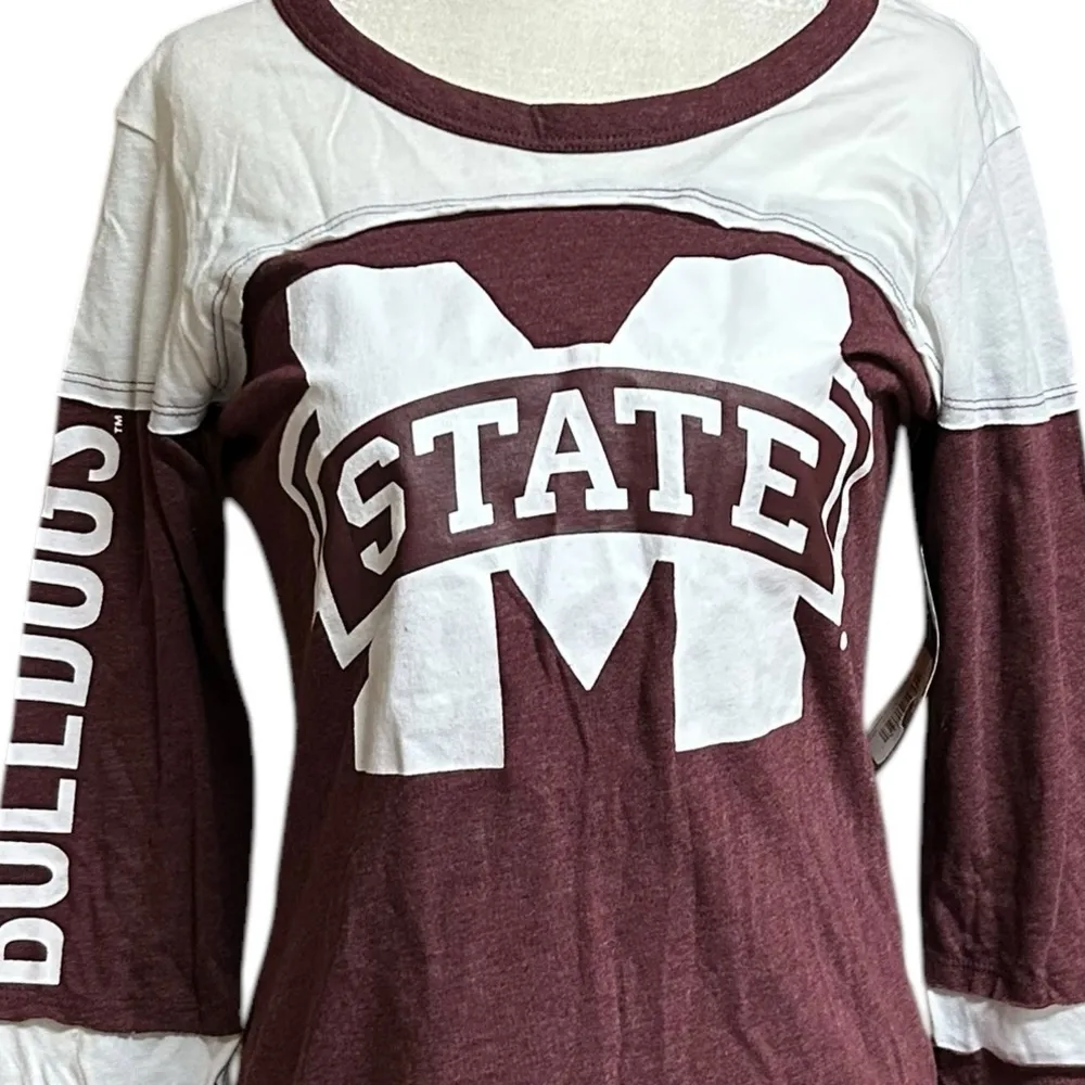 Mississippi State Raglan T Shirt Long Sleeve Women’s Size Small NWT - Image 2