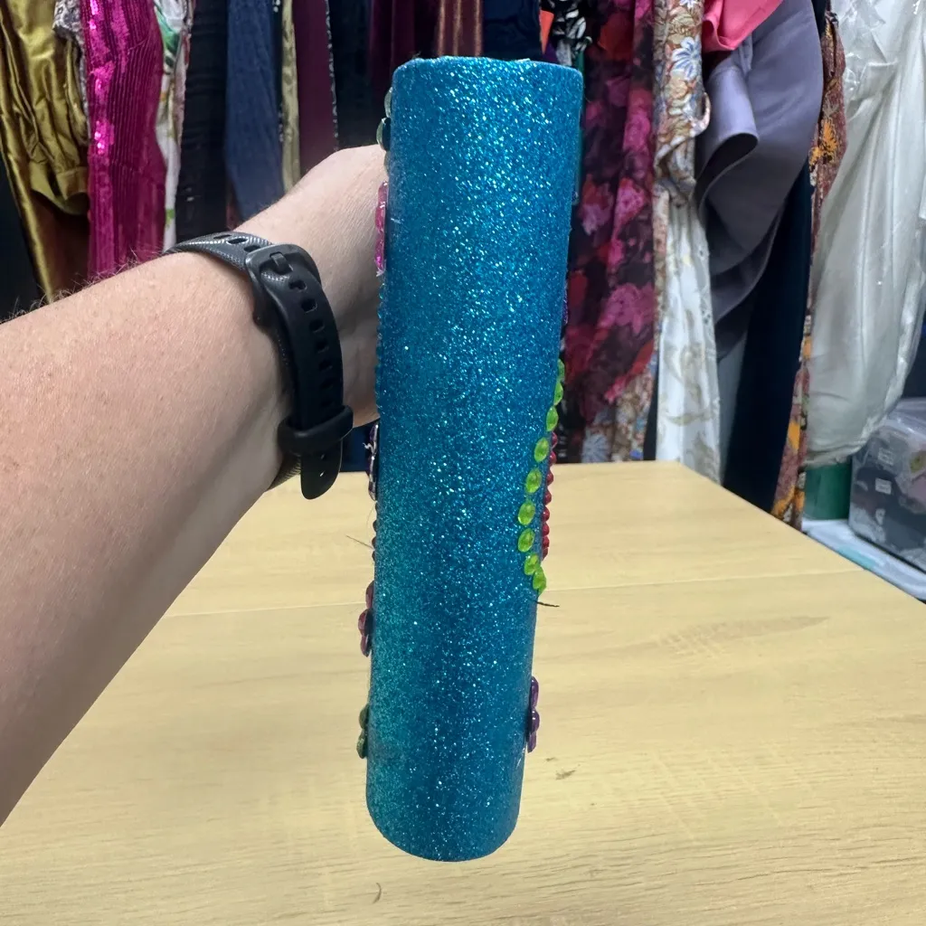 Nyx Mardi Gras Parade Blue Clasp Top Hand Decorated Clutch Purse EUC - Image 5