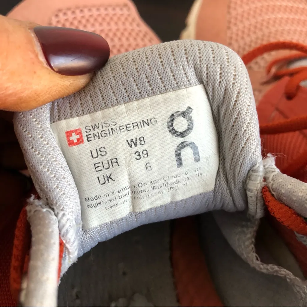 Women’s ON Running Orange Ginger/White Cloudflyer Shoes Size US 8 - Image 11