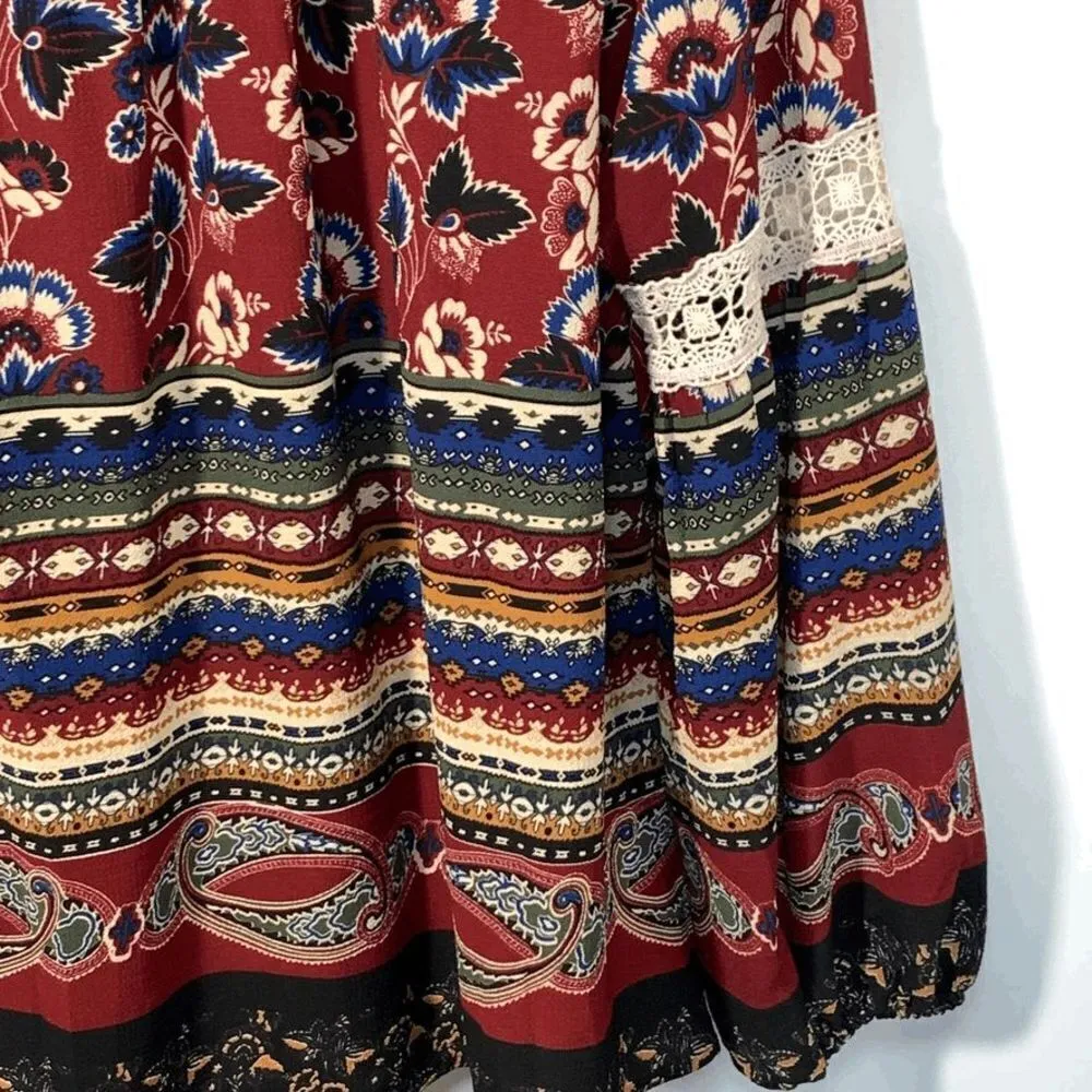 Entro Peasant Boho Blouse Size Medium - Image 3