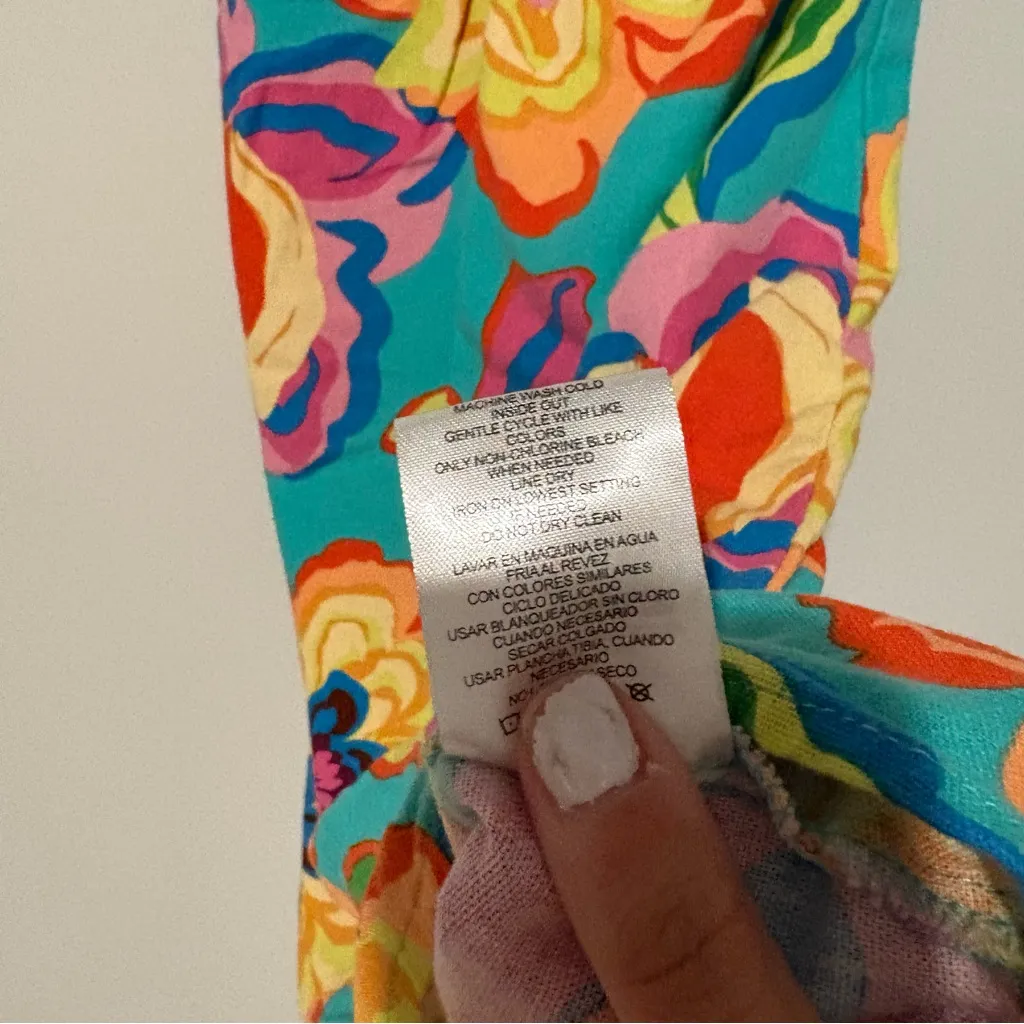 Gianni Bini GB‎  Floral Boho linen dress multi color size medium - Image 5