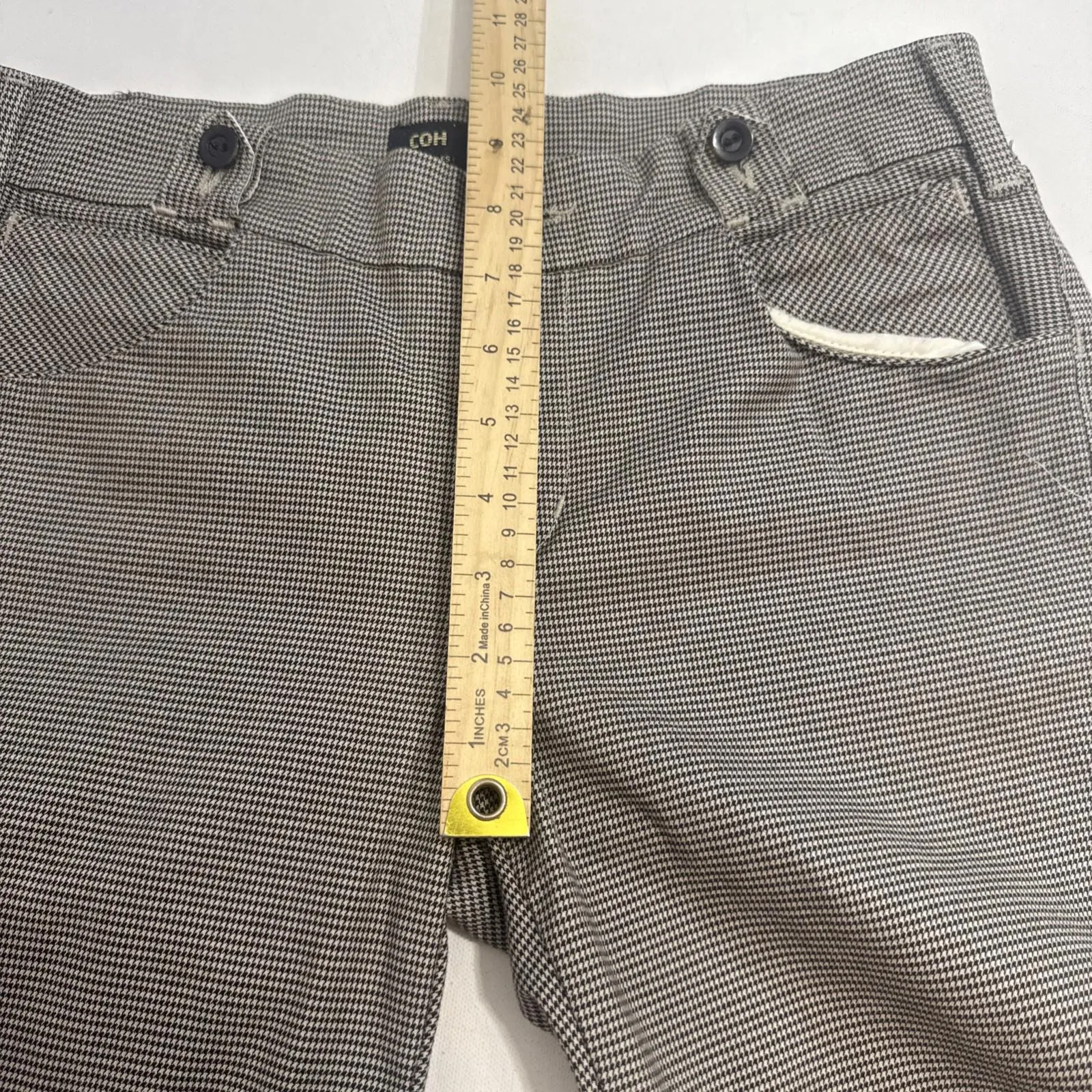 Citizens of Humanity COH Houndstooth Brown Y2K Low Rise Flare Luxury Denim Pants - Image 13