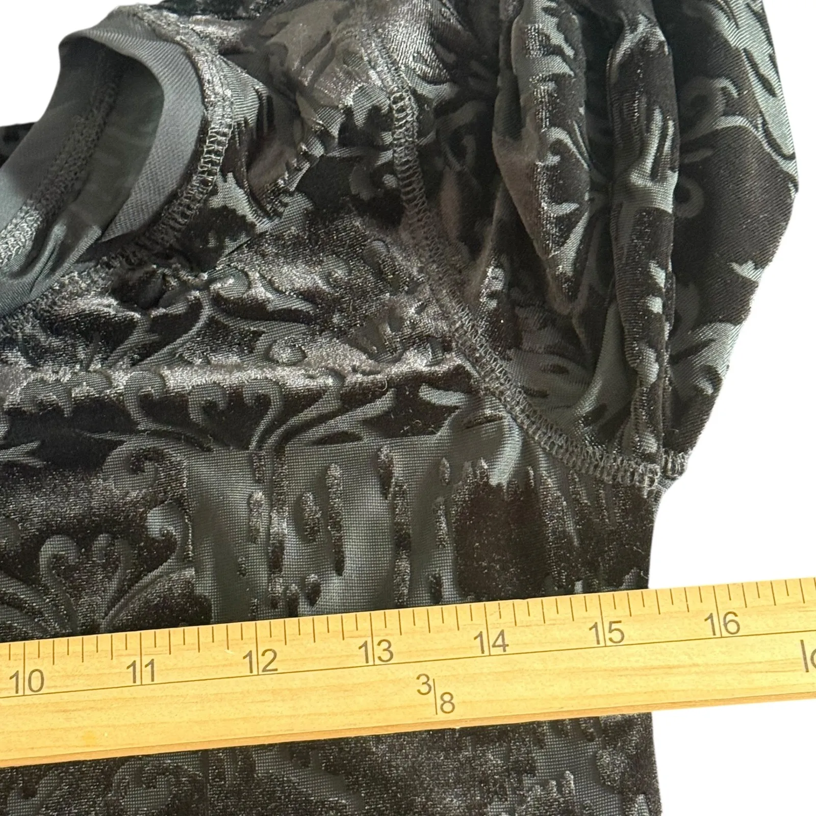 Simply Vera Wang Black Velvet Burnout Chiffon Hem‎ Size XS Petite Whimsigoth - Image 10