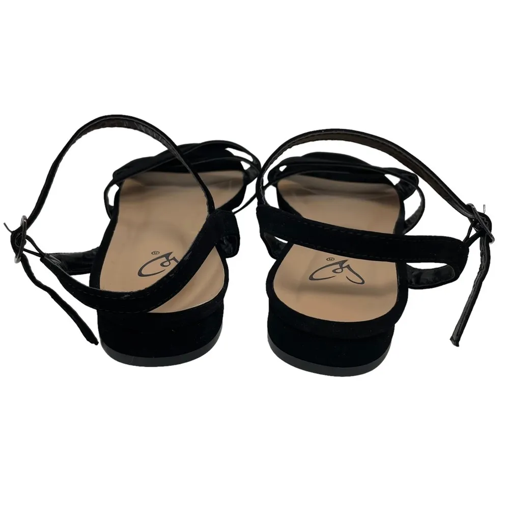 Nubuck Cross Sandals Black Size 8 - Image 8
