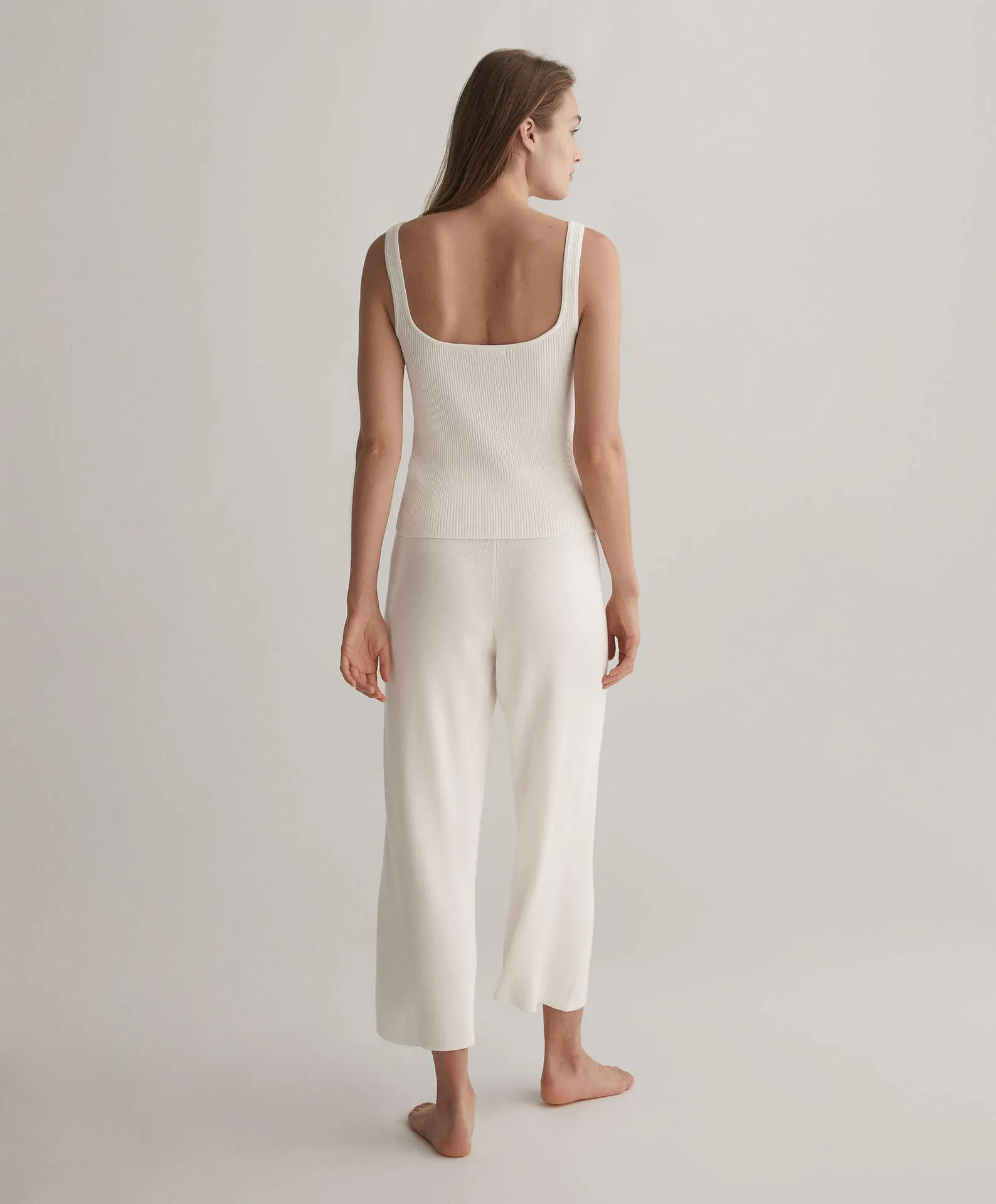 knitted high waist Cream pants - Image 5
