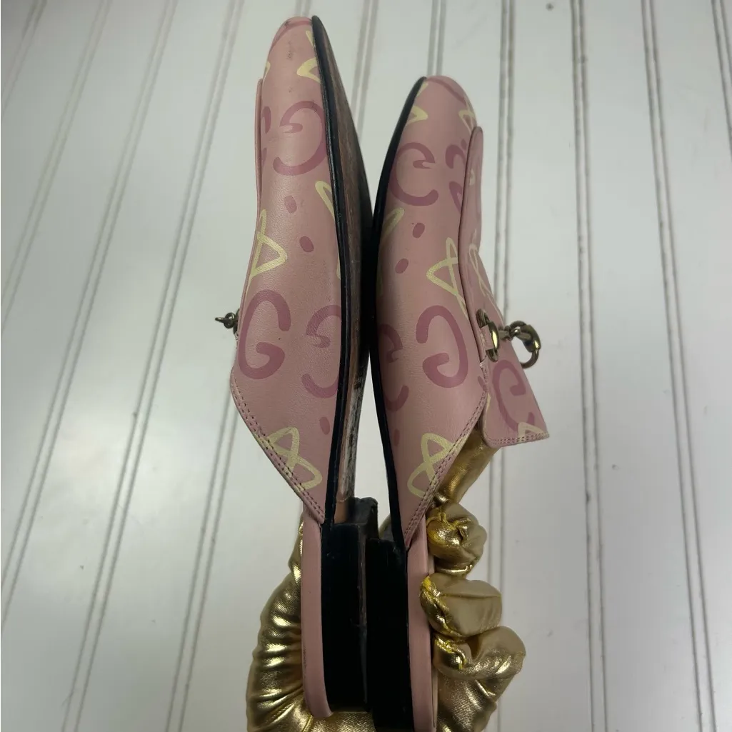 Gucci Horsebit Princetown Pink Graffiti Mules Women’s Size 36 US Size 6 - Image 9