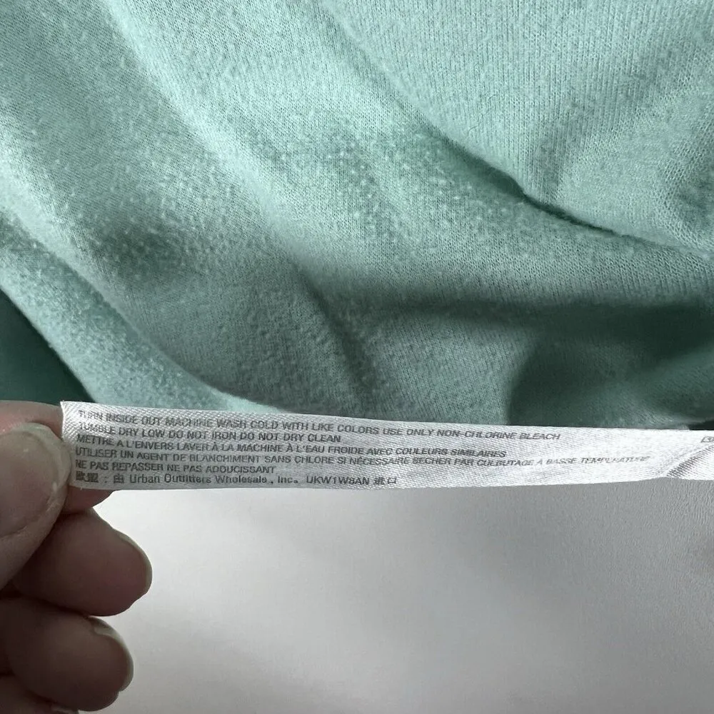 Urban Outfitters women's Size small Aqua Blue v-neck oversized crop pullover top - Image 7