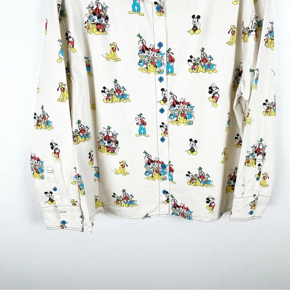 DISNEY PARKS Mickey And Friends Long Sleeves Button Top, Size Large - Image 7