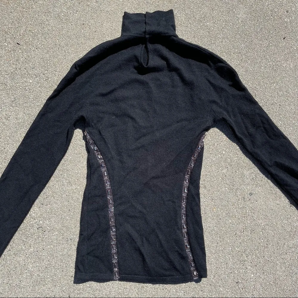 Versace Embellished Cut Out Wool Sweater Top size 0 - Image 2