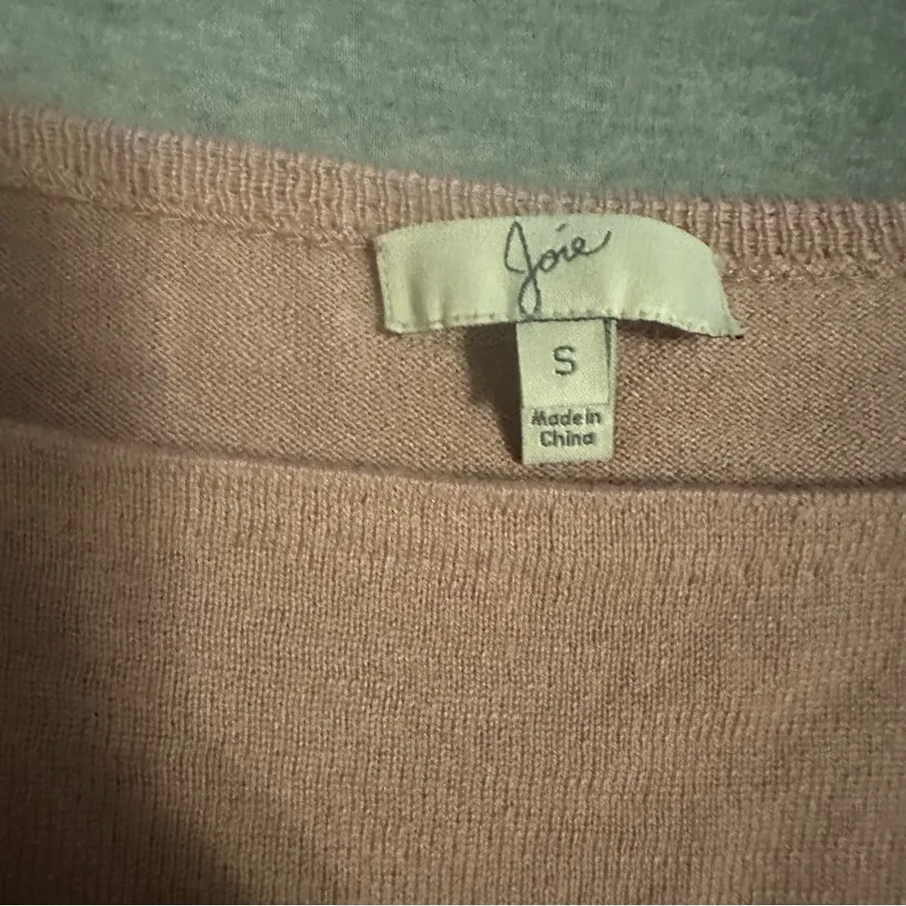 Joie Sweater Pink/Grey Stripe Knit Long Sleeve Scoop Neck Sz Small - Image 5