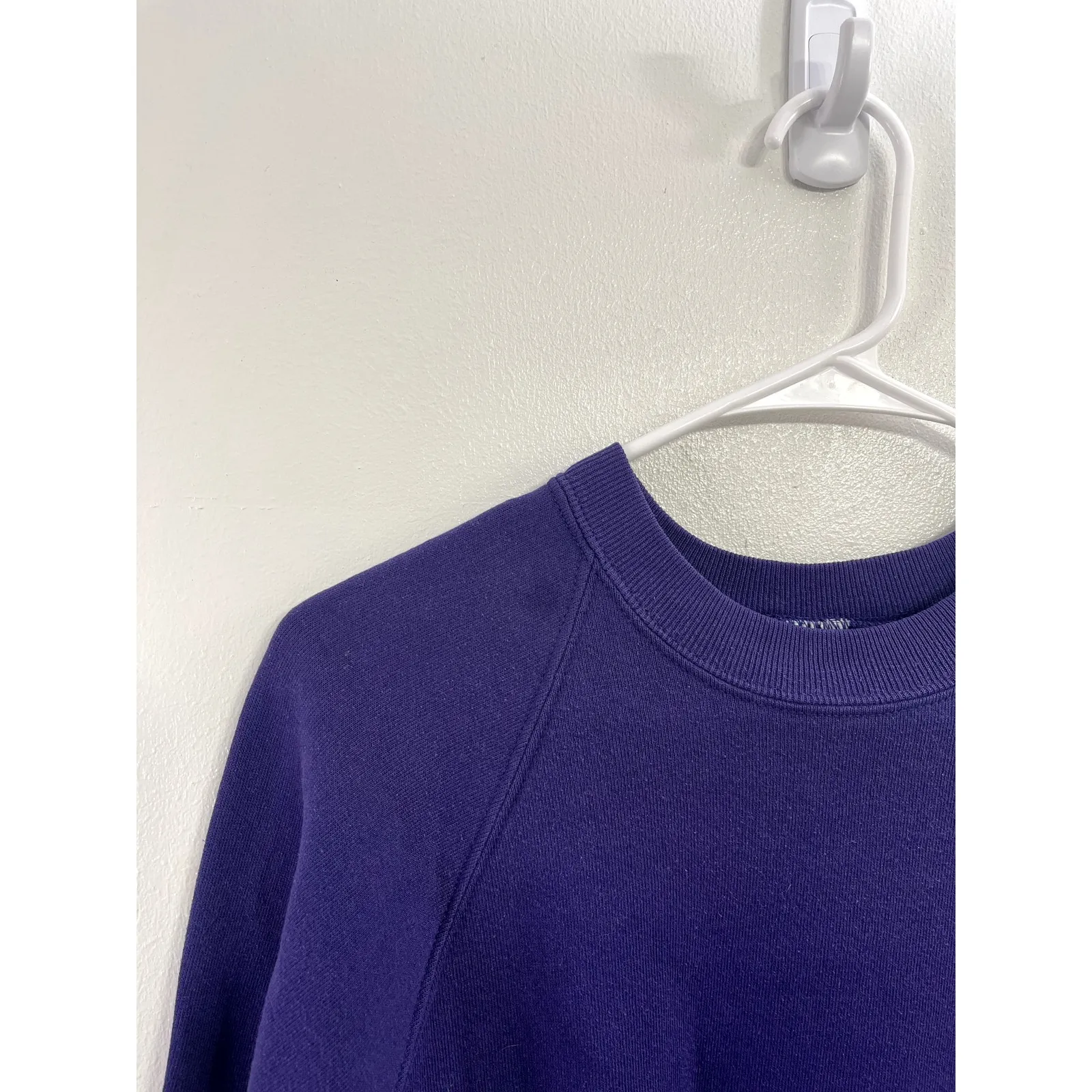 Vintage 90s Purple Jerzees Blank Crewneck Sweatshirt Size XL Made in‎ the USA - Image 3