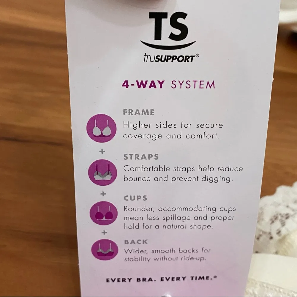 PLAYTEX 4422 Signature Florals Mother of Pearl Unlined Underwire Bra Size 40C - Image 11