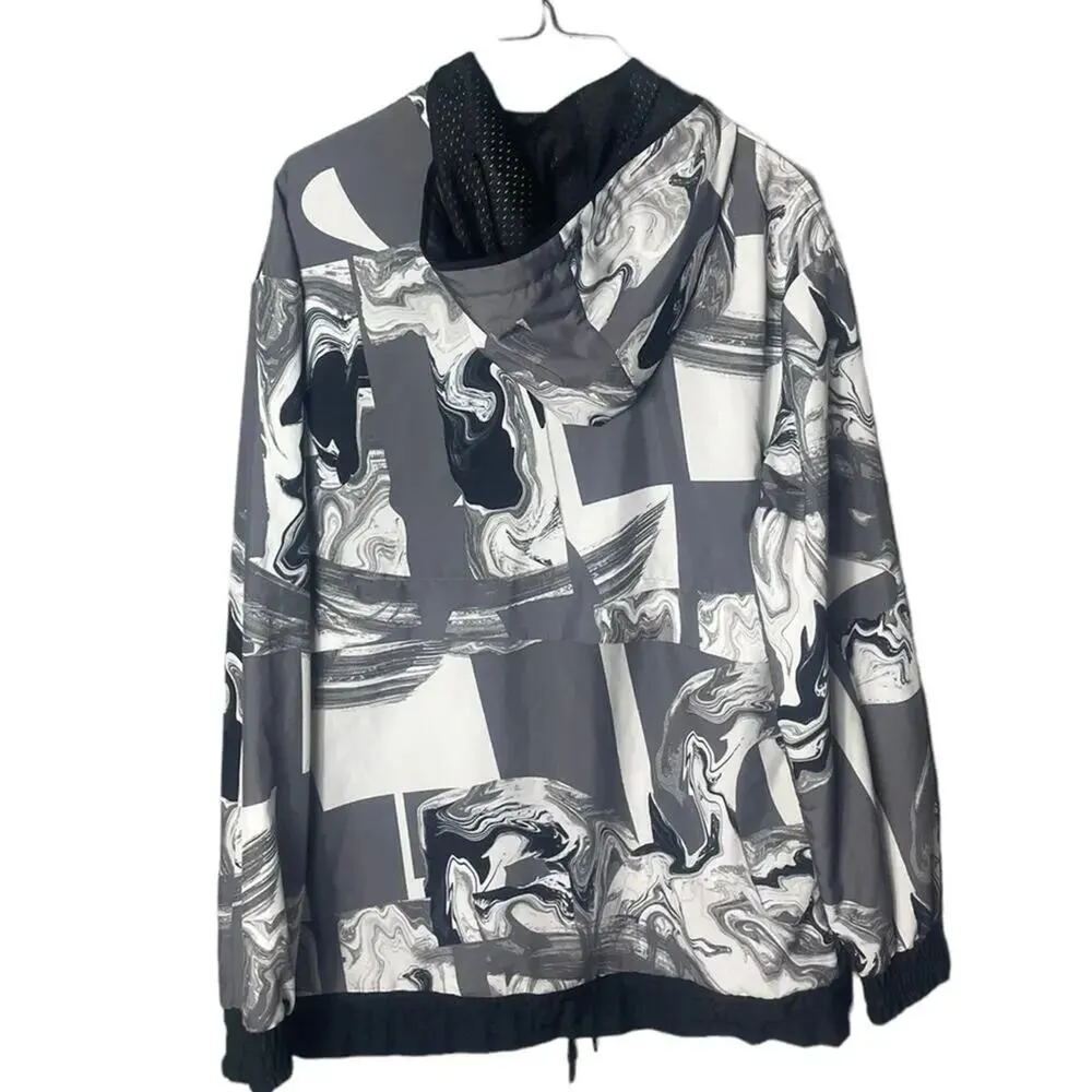 NIKE Women’s Sz Small Sportswear Windbreaker Marble All Over Print Jacket - Image 8