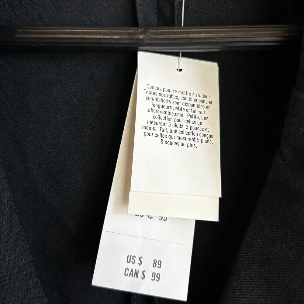 Abercrombie & Fitch Blazer Dress size Medium Black long sleeve Double Breasted - Image 6