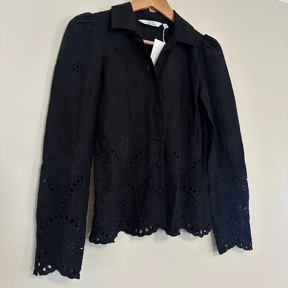 & Other Stories Black Eyelet Puff Sleeve Blouse | Paris Atelier NWT Size 0 (XS) - Image 2