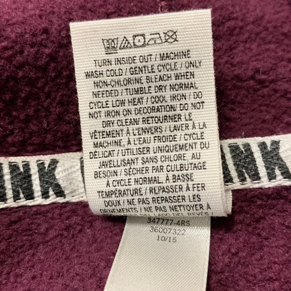 PINK Victoria’s Secret Burgundy Eggplant Hoodie Size Large - Image 11