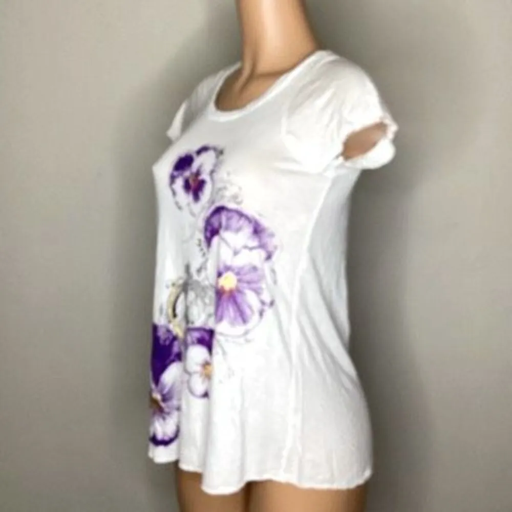 New. Lauren Moshi flower and harp T-shirt. Small. Retails $129 - Image 2