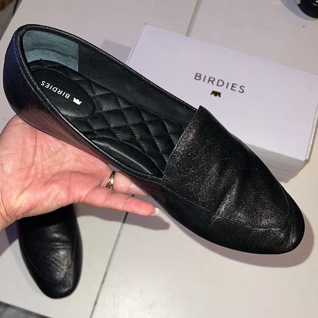 Birdies Vesper Black Leather Flats size 10.5 - Image 7
