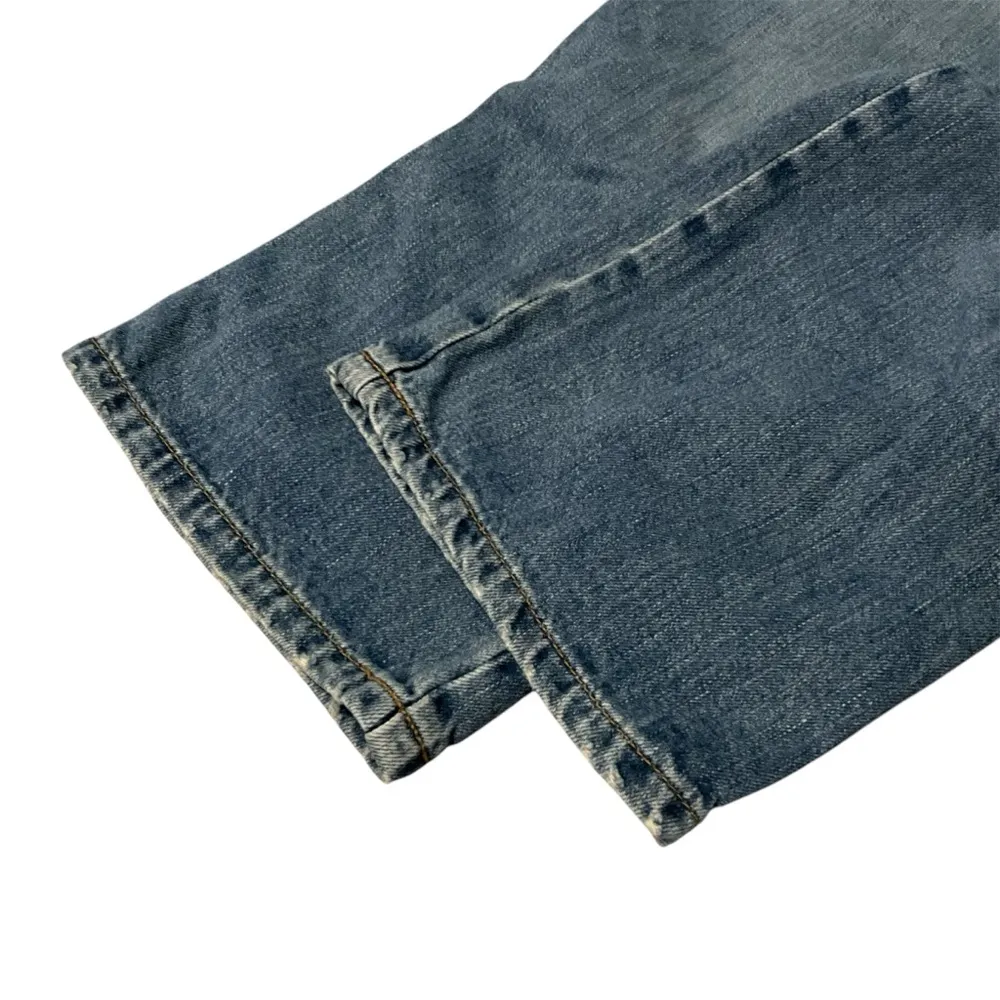 Vintage Hydraulic 1990s Y2K 9/10 Medium Wash Wide Leg Capris with Flap Pockets - Image 4