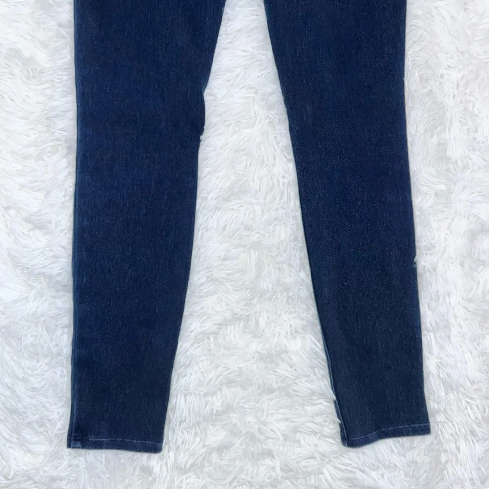 SPANX Mid Rise Dark Wash Pull-On Blue Denim Skinny Jegging Small - Image 7