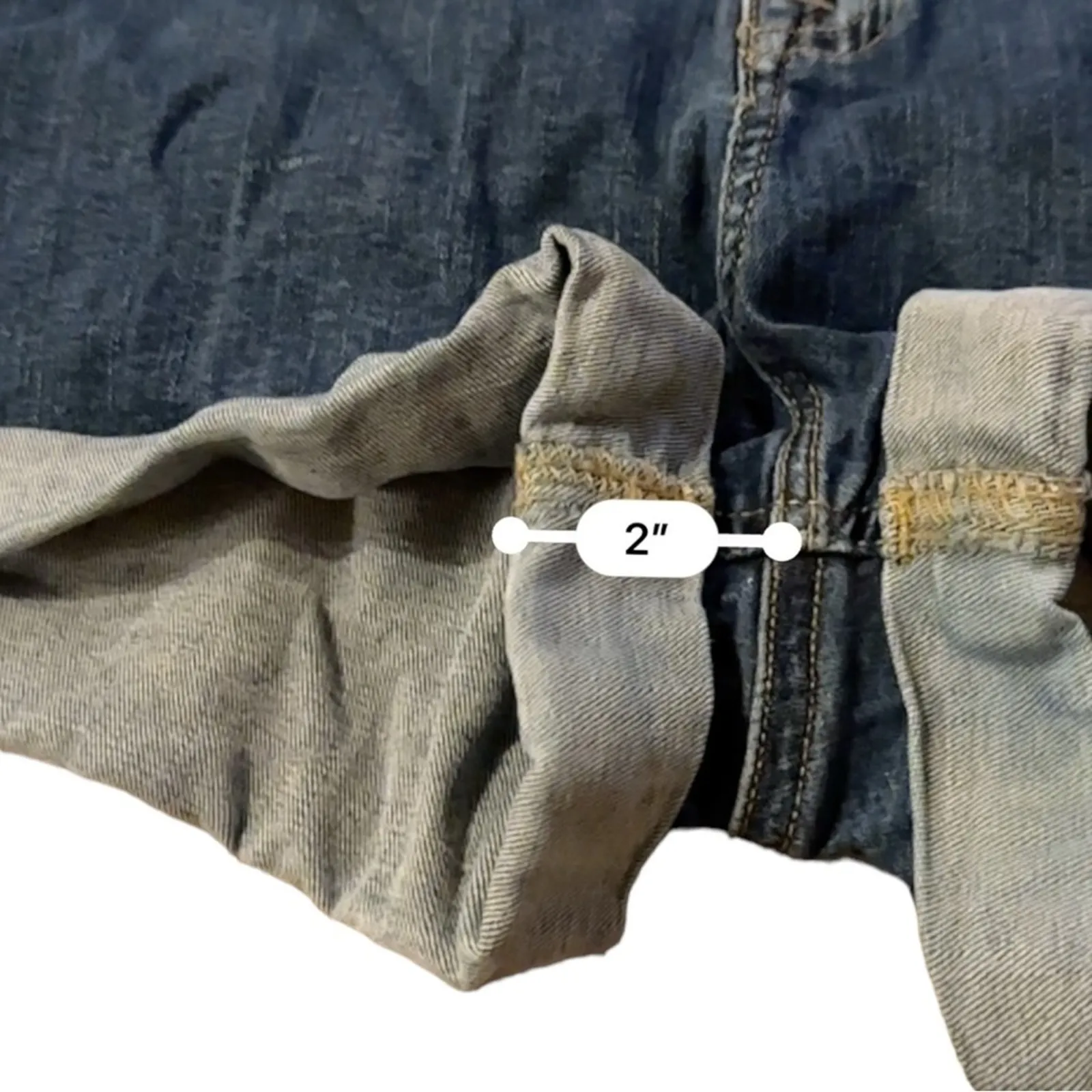 Urban Outfitters BDG Pin Up Medium Wash‎ High Rise Rolled Hem Shorts Size 29 - Image 8