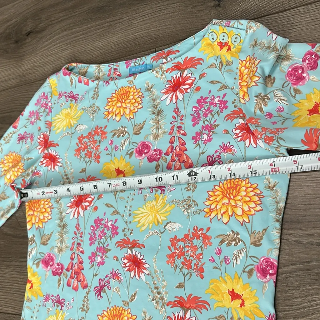 J. McLaughlin Catalina Cloth‎ Wavesong Tee Shirt Floral Print Size XS - Image 8