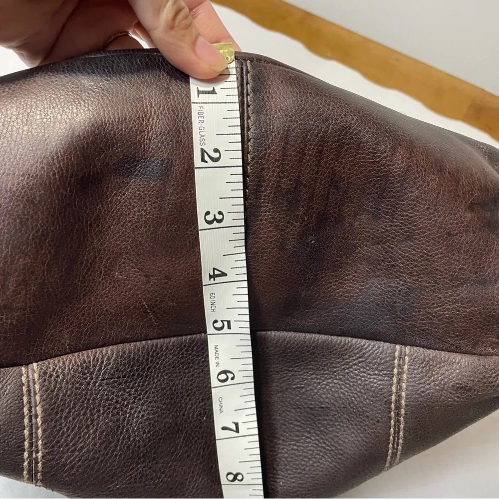 Fossil Brown Leather Hobo Shoulder Bag - Image 11
