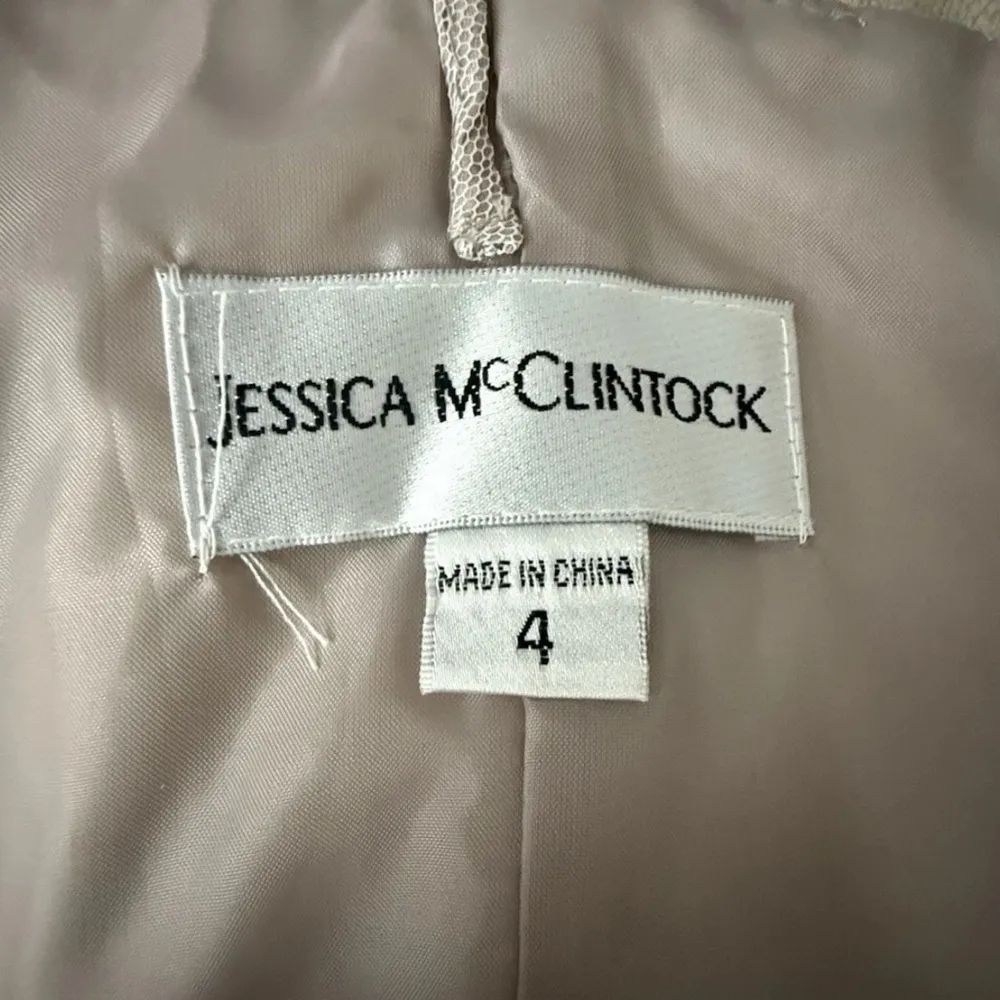 Jessica McClintock White Lace dress Cocktail Bridal Shower Wedding Prom Size 4 - Image 8