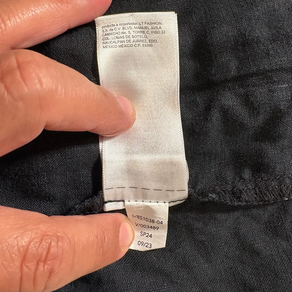 Athleta Black Wide-Leg Pants with Elastic Waistband 100% linen - Image 14