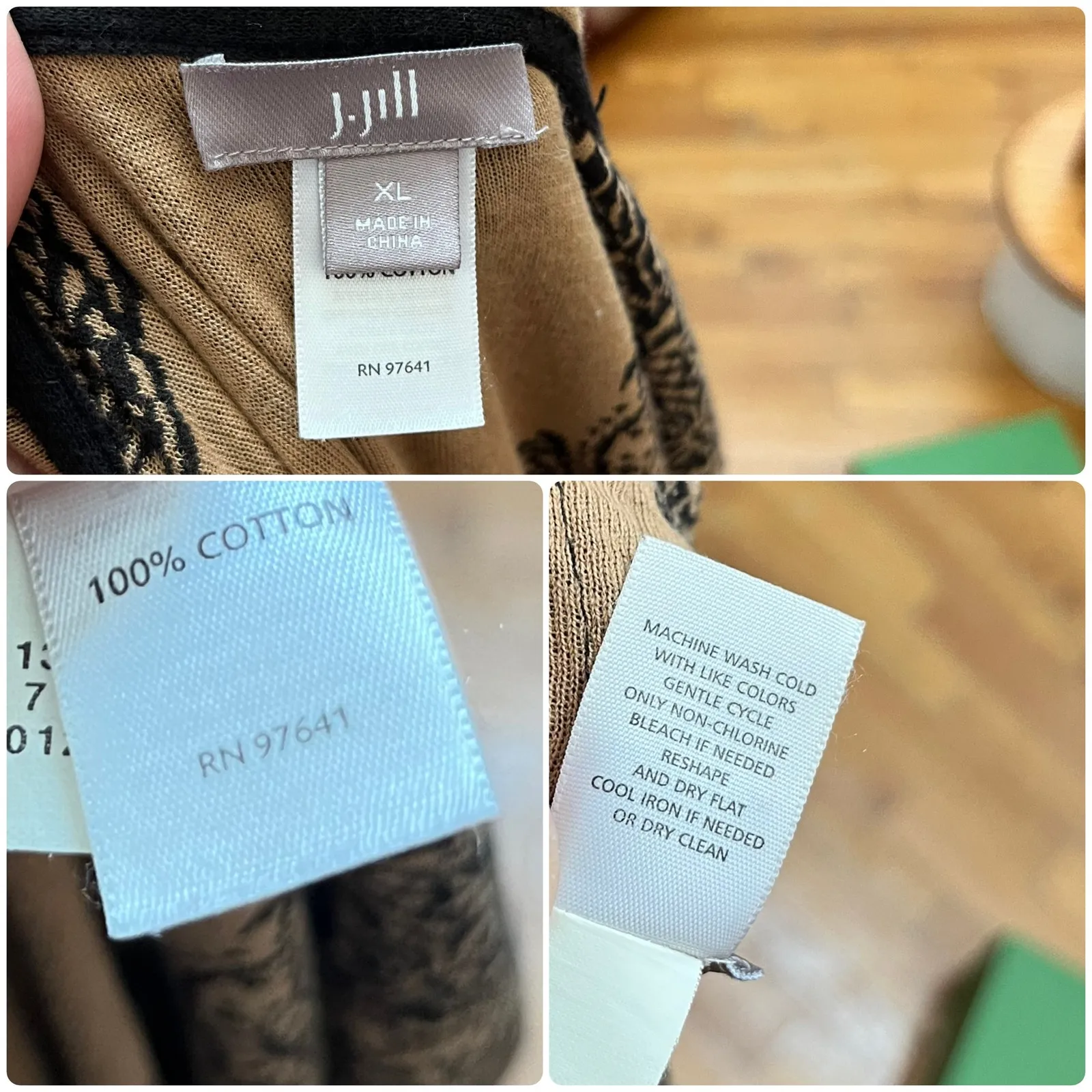 J Jill Cotton Lightweight Paisley Print Drape Open Tunic Sweater Size XL - Image 11