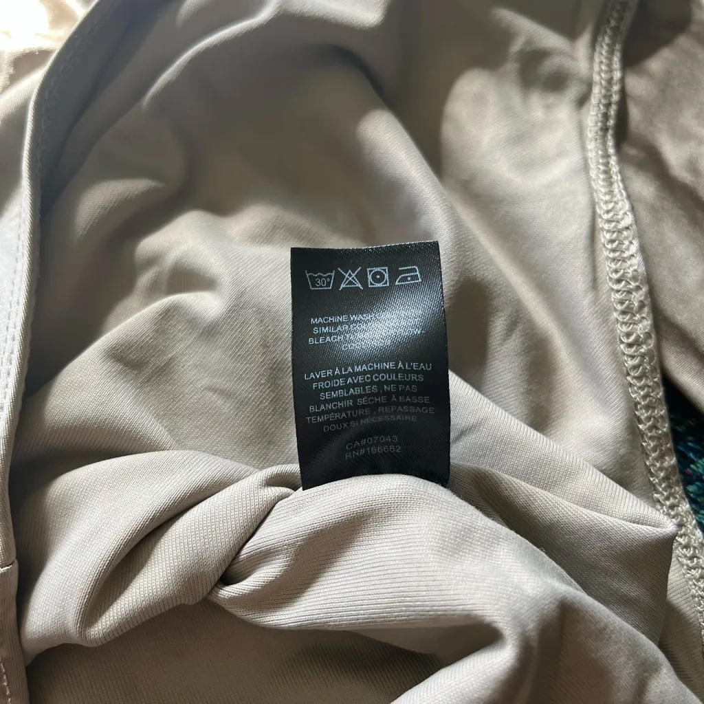 House of Harlow 1960 Taupe Silky Long‑Sleeve Bodysuit S High‑Neck Stretch Luxury Tan - Image 15