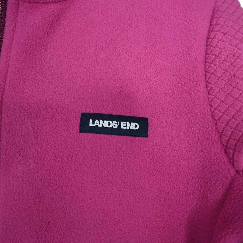 Lands' End Womens S Pink Fleece Zip Front Jacket NEW - Image 8
