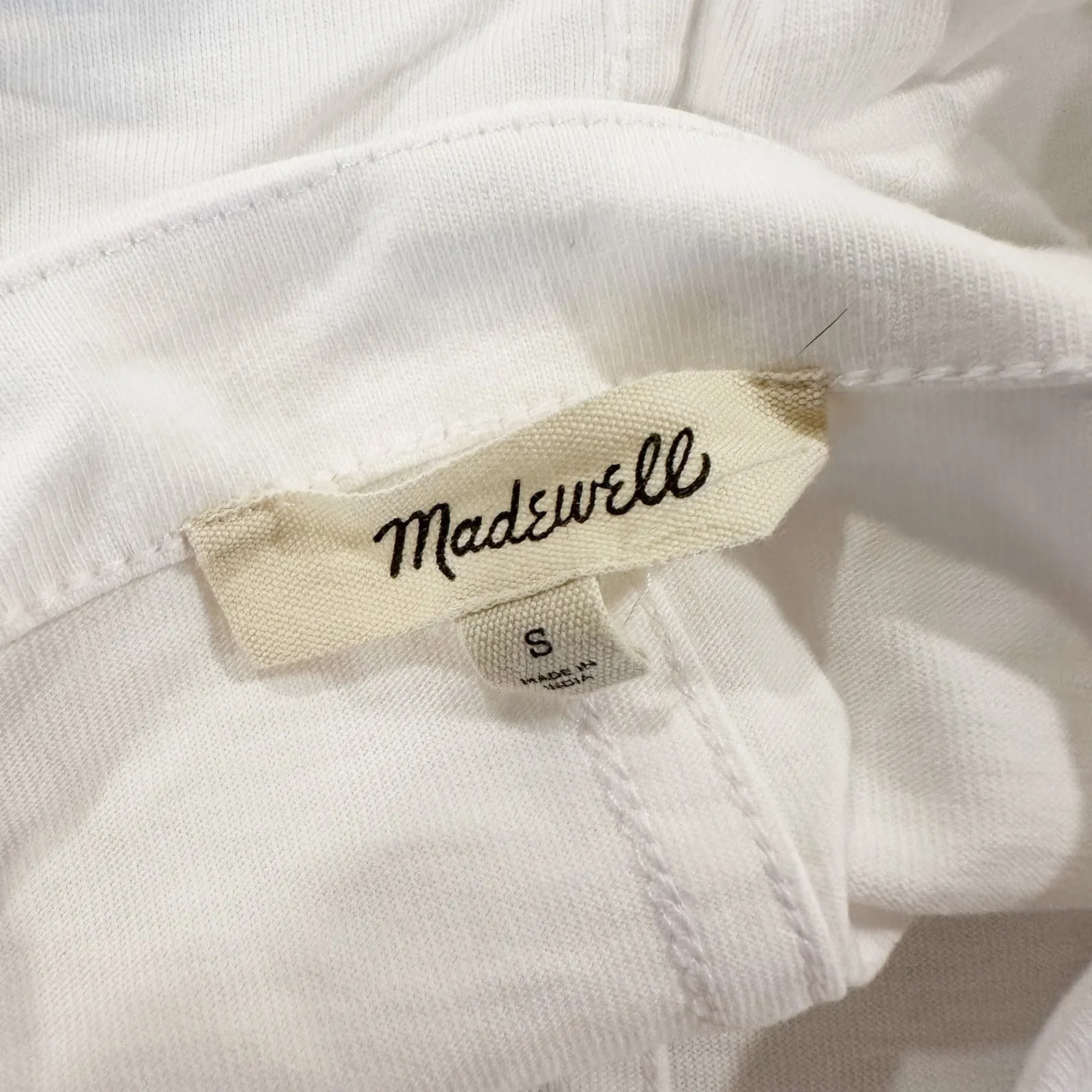 Madewell Top Womens Puff-Sleeve Tee‎ Short Basic Everyday Staple White Size S - Image 8