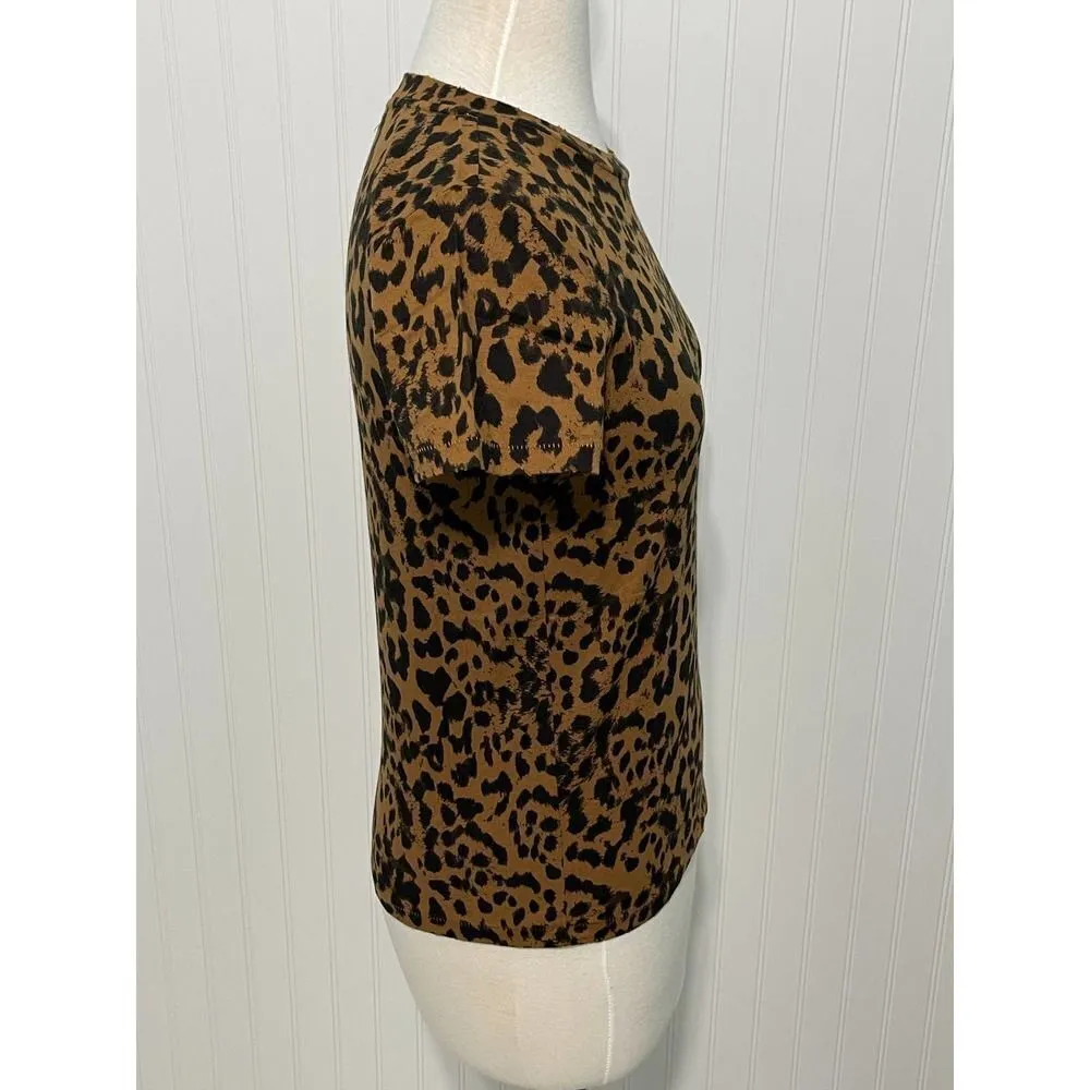 n:PHILANTHROPY Jigsaw BFF T-Shirt Leopard‎ Animal Print Brown Black XS - Image 11
