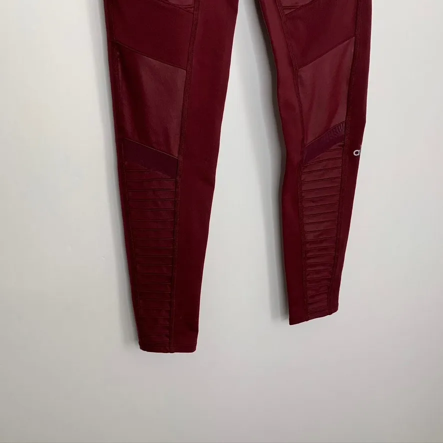 Alo Yoga High Waist Moto Leggings Burgundy Cherry Womens XS - Image 8