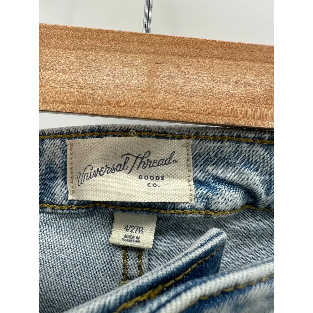 Universal Thread Jeans Women 4/27 Blue Light Wash Denim High Rise Slim Straight - Image 5