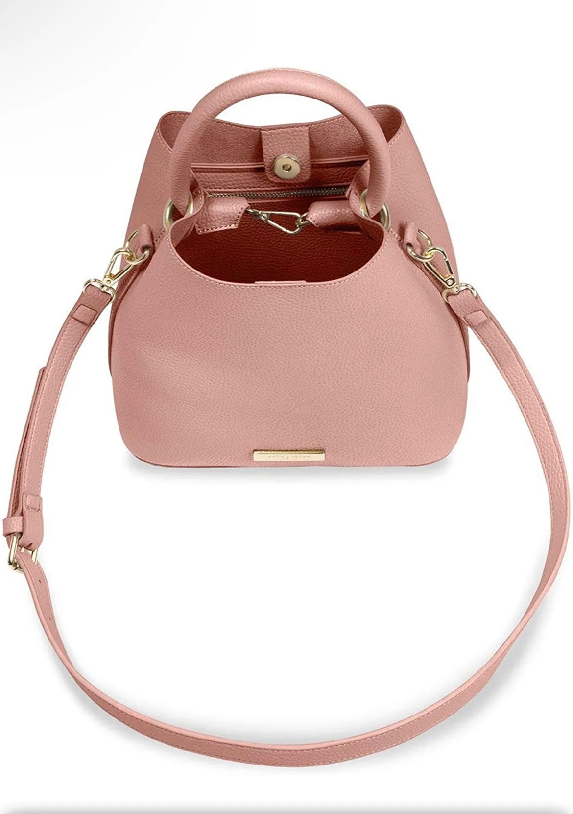 Katie Loxton Pink Vegan Leather SIENNA SLOUCH CROSSBODY Bucket BAG NWOT - Image 2